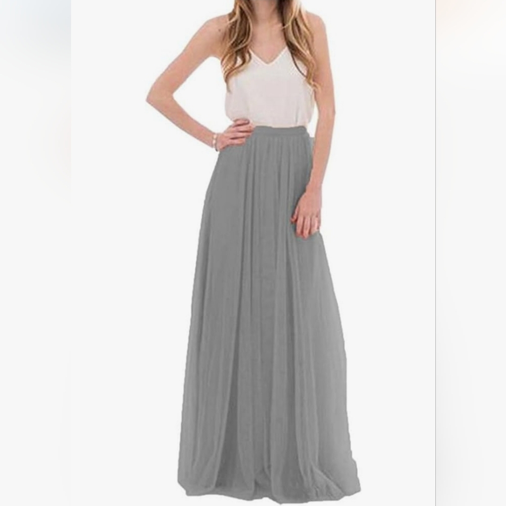 Chic Gray Maxi Skirt for Women